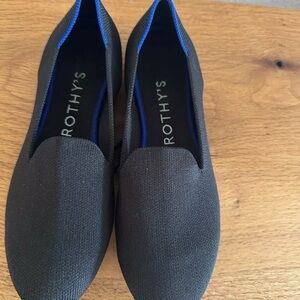 Rothy’s The Loafer Black Round Toe Ballet Flat Women’s Sz 7 Slip On Comfort Knit